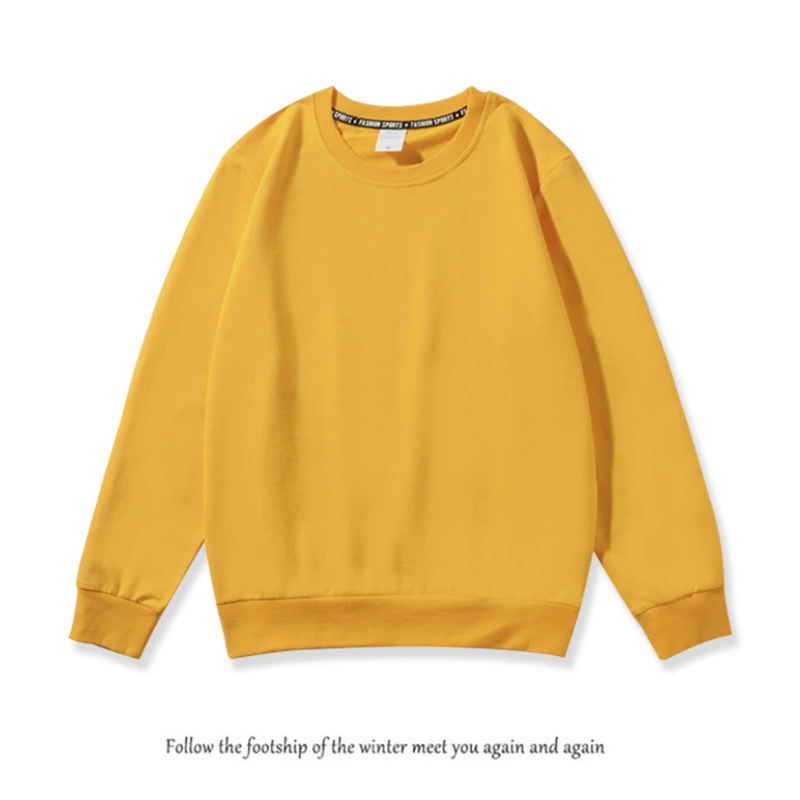 Фабрика в наличии оптом мужской свитер с круглым воротником осень-зима свободный плюс размер с длинными рукавами хлопок чистый цвет махровый принт логотип