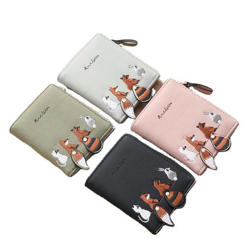 New women's short student wallet Korean style cute little fresh folding mini trendy personalized coin purse