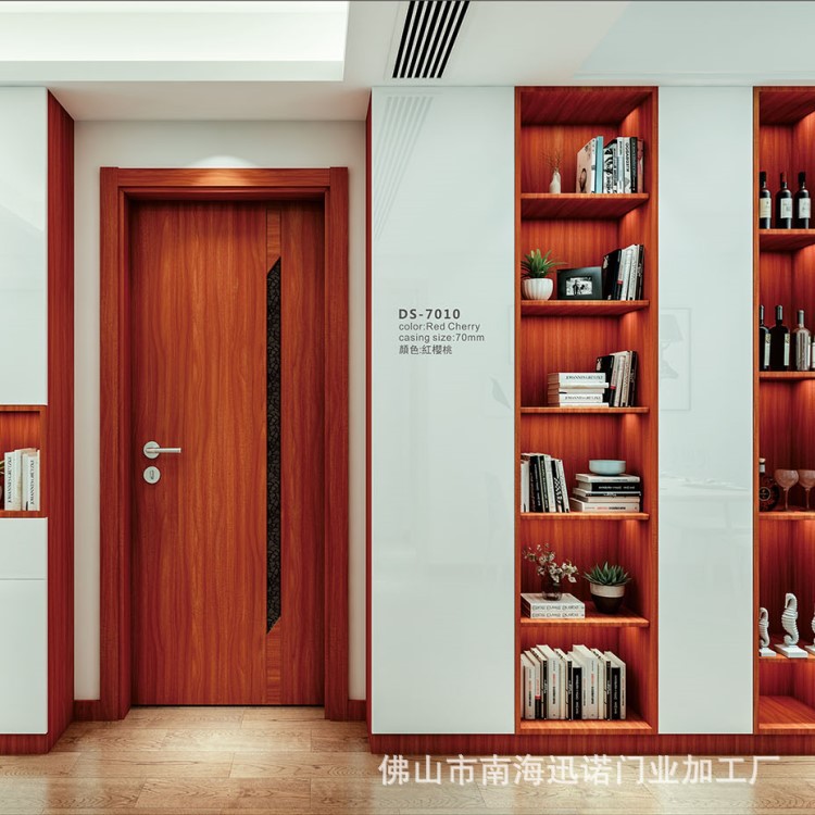 Suministro directo de fábrica simple puerta plana interior puerta de cristal de carbono puerta del dormitorio puerta de la habitación sin pintura