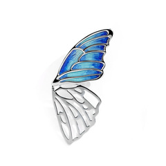 Chinese-style butterfly wing brooch high-end women's fashion anti-tear pin simple temperament brooch clothing accessories matching pin