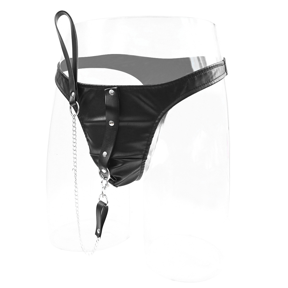 Tienda de la fábrica al por mayor juguetes sexuales Cadena de tracción pantalones de cuero pantalones cortos de cuero de los hombres ropa interior de cuero ropa de rendimiento juguetes Venta caliente