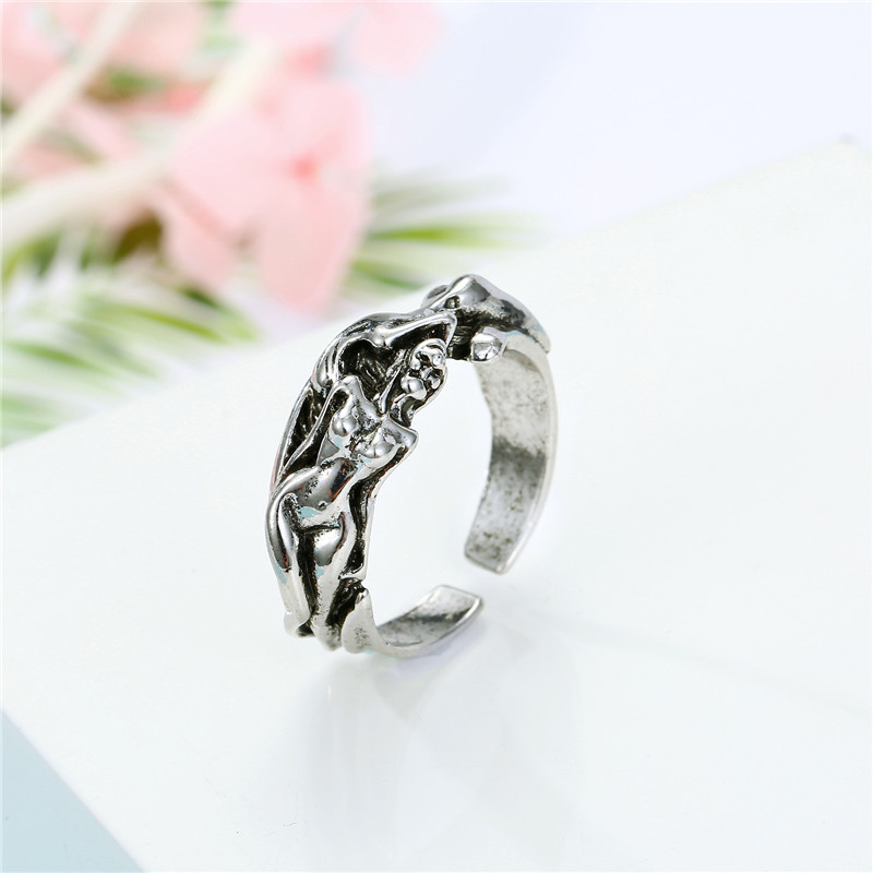 Retro Ruby Dragon Metal Open Ring display picture 4