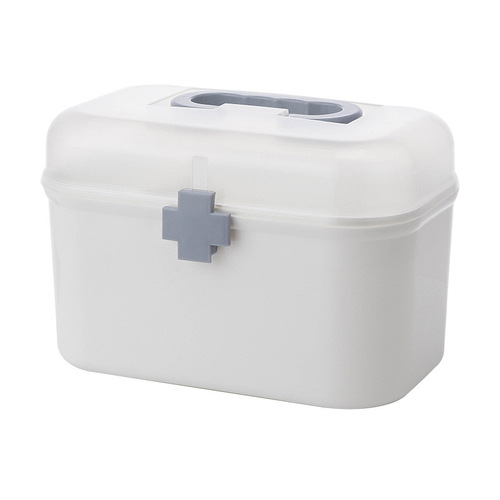 Household dust-proof large-capacity medicine box first aid care medicine storage box family portable multi-layer plastic medicine box