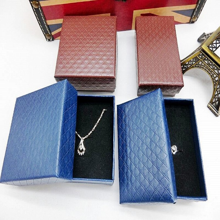 牛皮纸新款复古礼盒戒指首饰盒钻纹套装包装盒厂家烫印LOGO