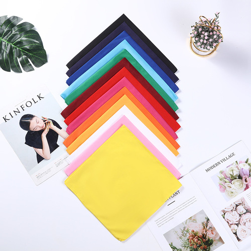 Factory direct supply new pure color sweat absorbent headscarf sports breathable outdoor cycling sweat towel for men and women fashionable square scarf