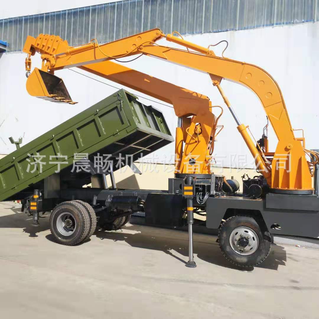 挖沙.渣土四驱四不像挖掘机 河道清淤四不像随车挖工程随车挖厂