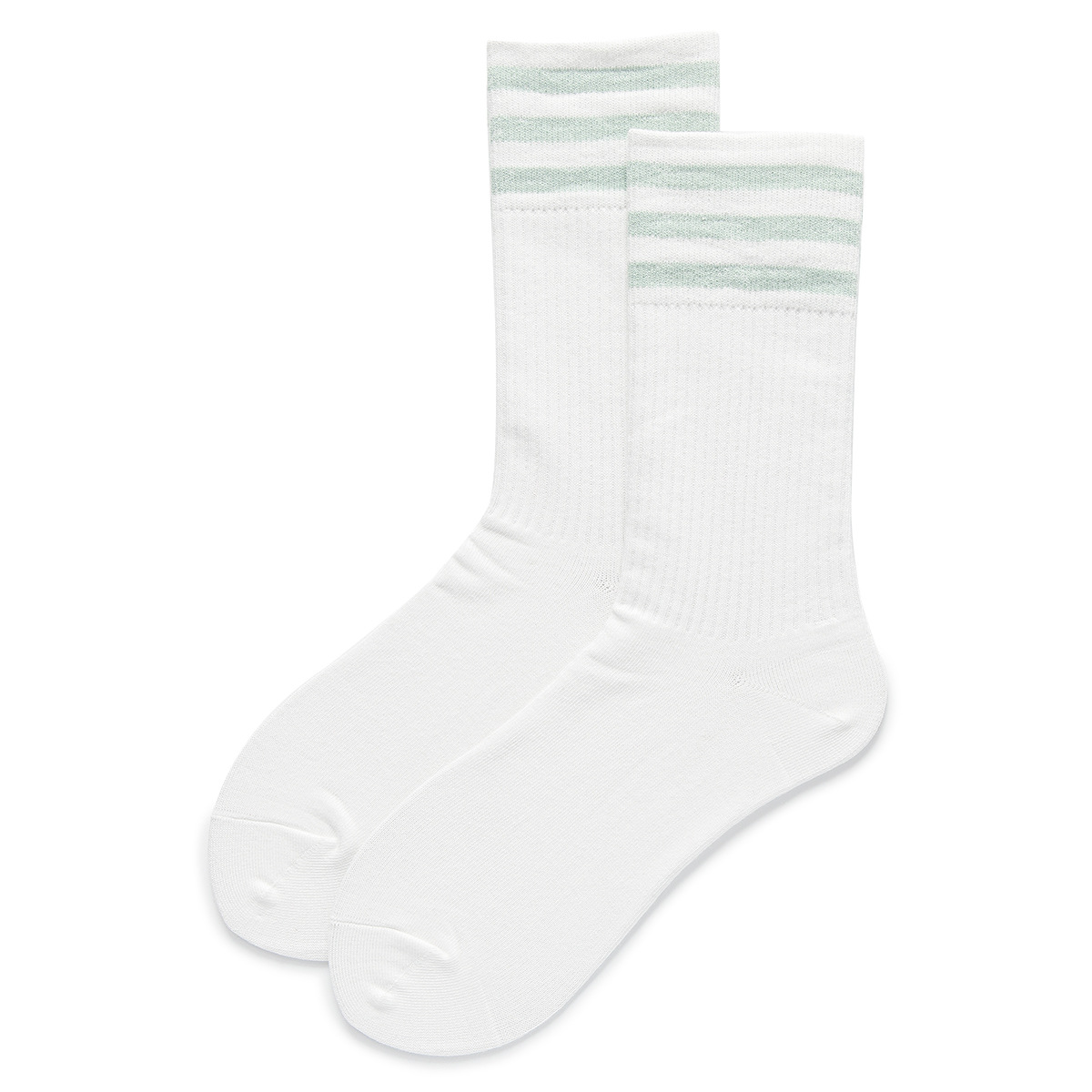 白地に薄い緑のストライプ