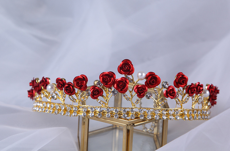 Crown Pattern Women's Gender Elegant Crown Metal Plating Inlay Rhinestones Crown