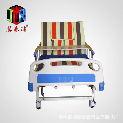 老人手摇带床垫护理床 定制家用多功能翻身带便孔护理床