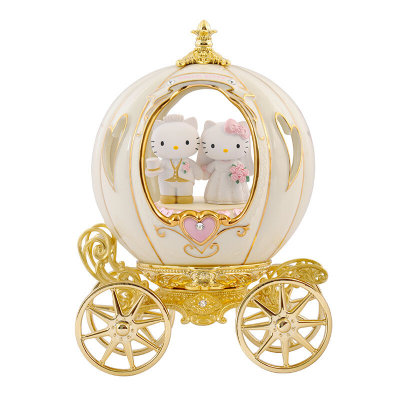 新品收藏款Hello Kitty 结婚礼物南瓜车音乐盒七夕女友情人节礼物