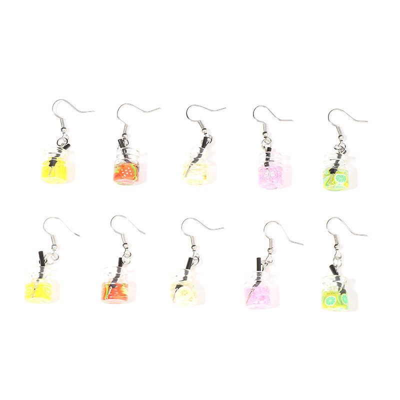 Children’s Milk Tea Candy Color Earrings display picture 6