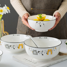 陶瓷碗 碗碟餐具套裝家用吃飯碗 北歐陶瓷泡面碗大湯碗