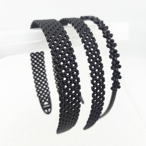 Simple black wide-brimmed non-slip toothed hairband hairpin women's Korean style face wash bangs hair press headband broken hair clip