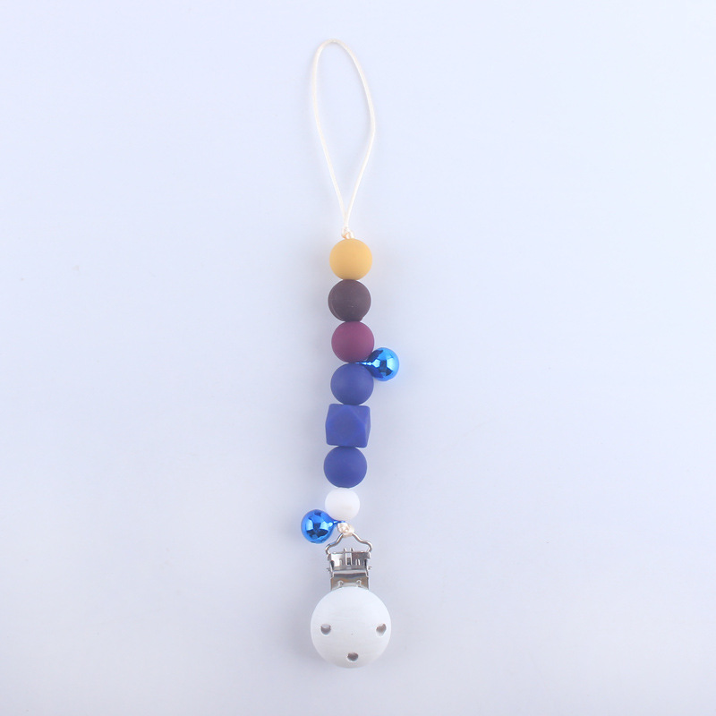 Pequeña campana bebé silicona pezón clip cadena dientes de bebé Cadena de molienda cadena anti-caída calmante teether pezón