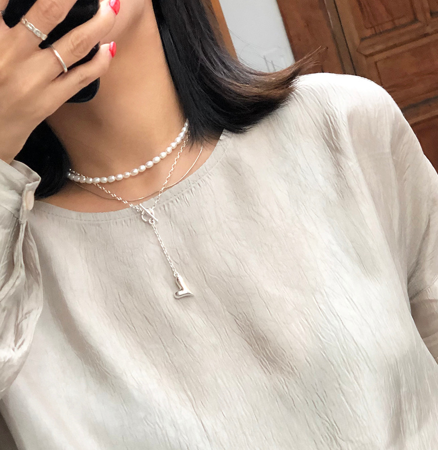Daily Occasion 1 Piece Simple Style Solid Color Freshwater Pearl Beaded Necklace