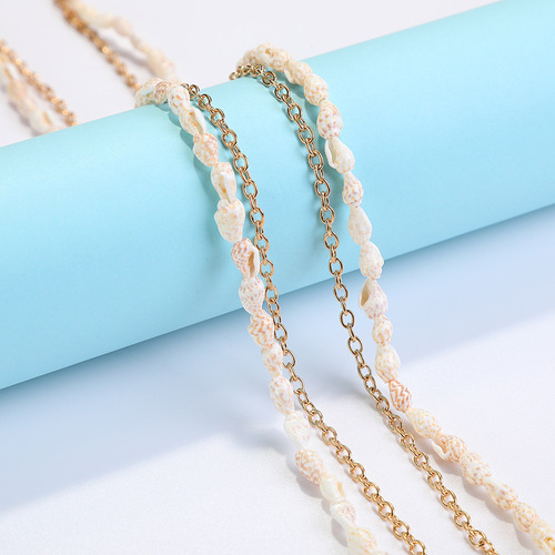 Korean retro transparent glasses chain Korean fashion chain anti-fall necklace trendy glasses hanging chain pearl necklace