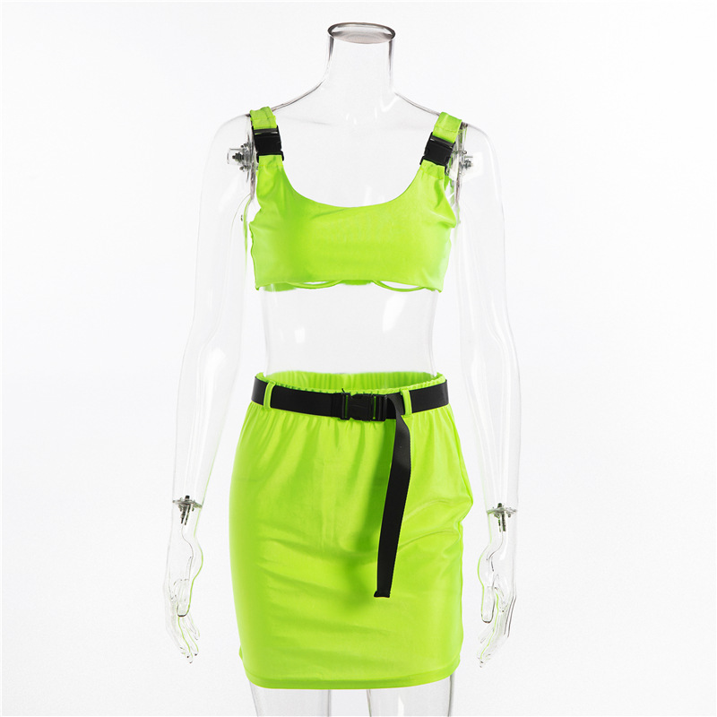 Summer new fashion suit umbilical short school bag buckle camisole waist belt skirt bag hip sportswear NSAG4673