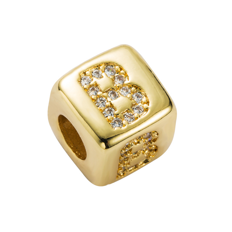 Bracelet explosion bracelet alphabet bracelet brass micro-inlay couple red rope pull DIY jewelry who