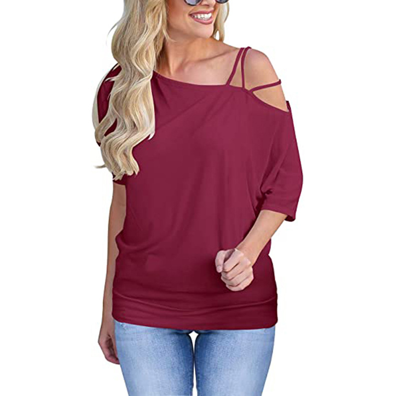 Loose Solid Color Sling T-Shirt NSKX8458