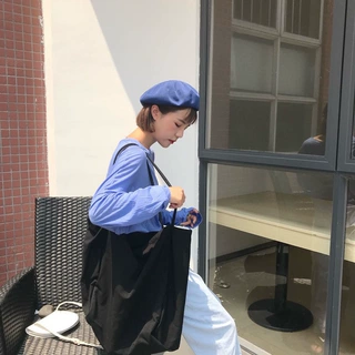 原宿慵懒风大布包简约百搭单肩文艺帆布日韩女士包袋可斜挎大包
