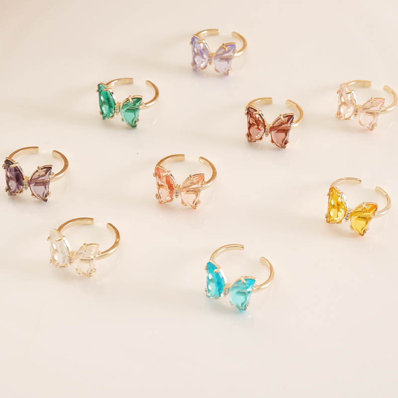 Fashion Multicolor Zircon Butterfly Ring display picture 12