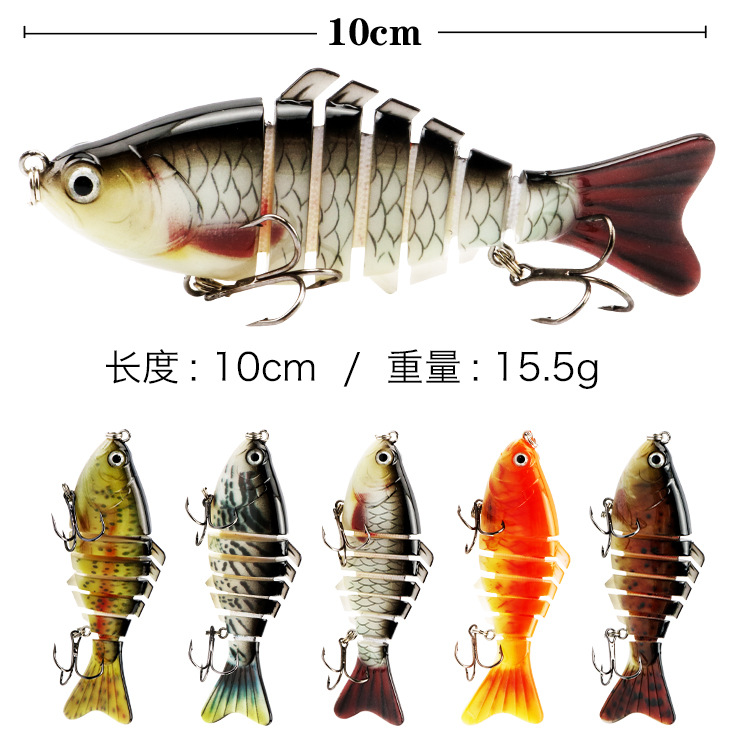 Large hard 7 segments minnow lure bait