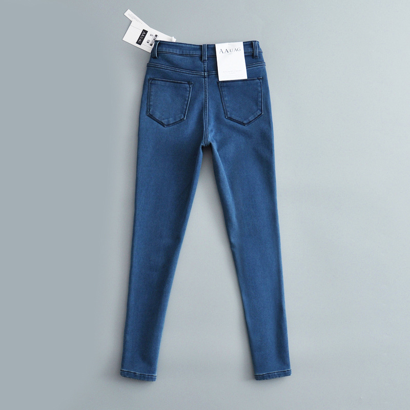 Sweet Commute Ankle-length Zipper Washed Button Jeans Skinny Pants display picture 30