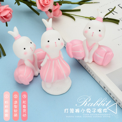 ins Knickers Bunny Cake automobile Decoration Meng Department girl birthday Cake Sweet decorate plug-in unit