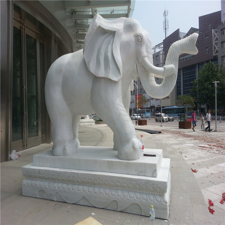 四川汉白玉大象  景观雕塑 石狮子 雕刻大理石城市雕刻摆件