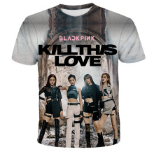 夏季跨境男士印花3D韩国女团短袖T恤衫一件代发可做童装