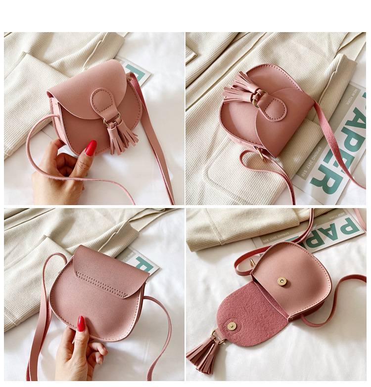 Women's Mini Pu Leather Solid Color Fashion Round Magnetic Buckle Crossbody Bag display picture 1
