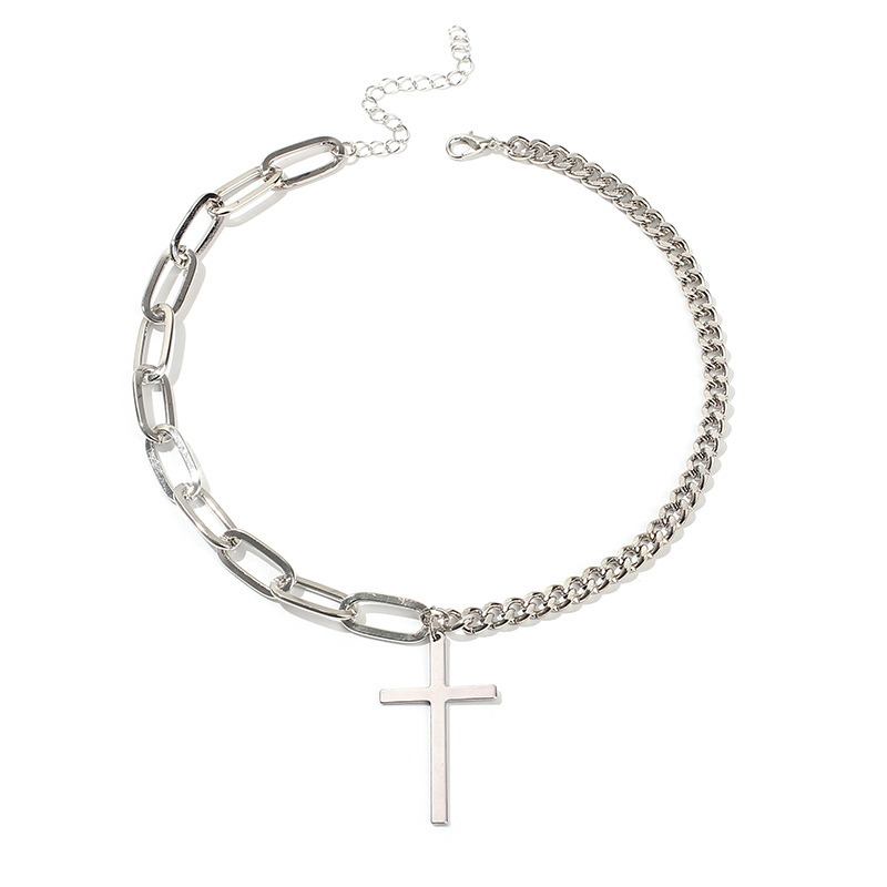 24g Weight Necklace Classification Wedding, Travel Occasion Women'S Gender White Color Women's Short Cross Pendant Necklace Hip-hop Punk Choker Clavicle Necklace Wholesale Nihaojewelry 6