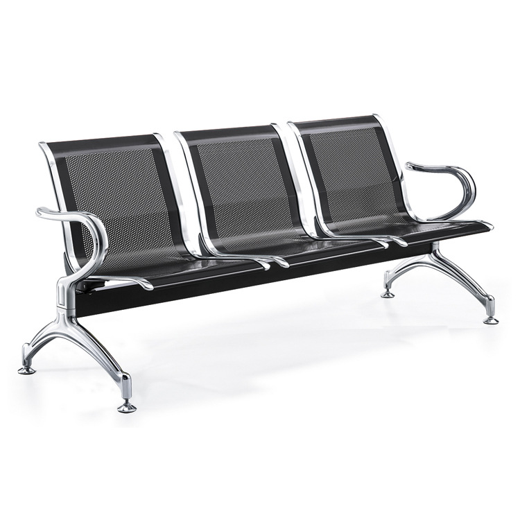 silla de fila de tres personas silla de espera de hospital silla de infusión silla de descanso de asiento público silla de espera de acero inoxidable image 3