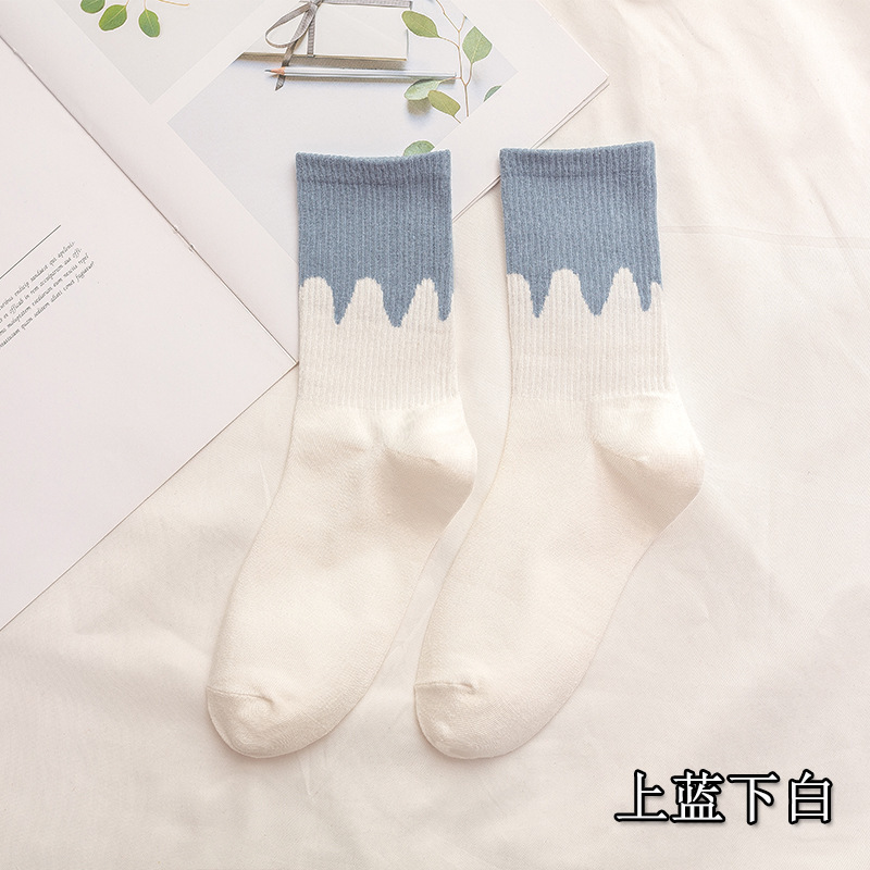 New Striped High-top Women's Socks Couple Long Tube Polyester Cotton Tide Socks Wholesale display picture 3