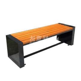 厂家直供景区广场公园实木镀锌钢板园林凳露天烧烤休闲长椅户外