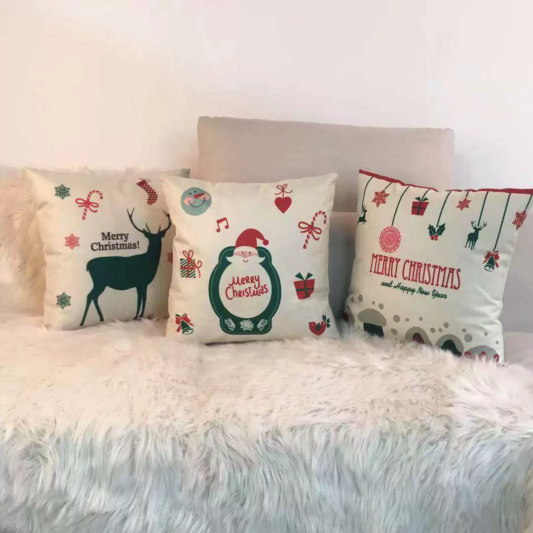 Подарочная подушка Hama Home Textile 2022 одинарная — однотонная новая льняная подушка с новогодней печатью, декоративная подушка на диван с кристаллическим сердечником без сердечника, розничная