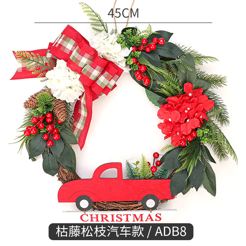 Navidad decorativo Garland ratán cifrado paquete vacaciones diseño ventana puerta ratán Garland decoraciones de Navidad