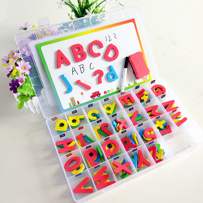 磁性儿童数字贴玩具磁力英文大小写字母磁贴拼单词儿童英语早教具|ms