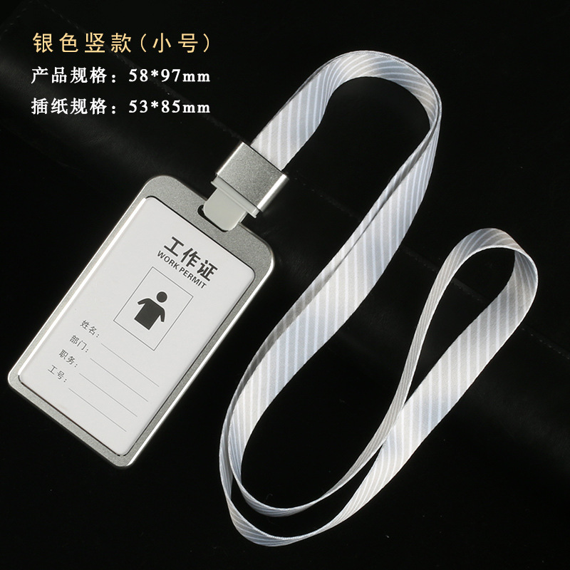 Tarjeta DE TRABAJO cordón aleación de aluminio empleado listado ID titular de la tarjeta insignia empleado metal listado insignia titular de la tarjeta