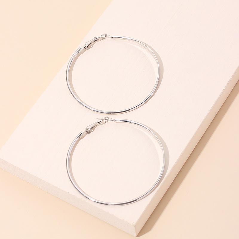 10g Weight Earrings Classification Wedding, Travel, Birthday Occasion Women'S Gender Rose Gold, Gold, Silver Color Geometric Big Circle Exaggerated Simple Earrings Wholesale 4