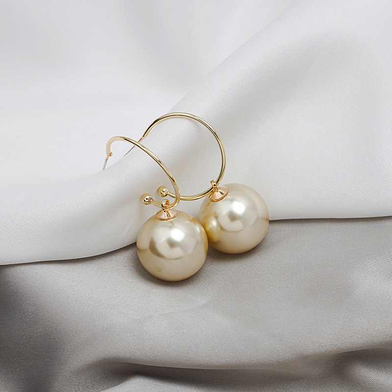 large circle pearl pendant long fashion alloy earringspicture3