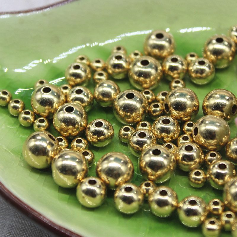 brass copper glossy round beads