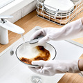 厨房洗碗手套女加长洗衣服刷碗家务清洁橡胶皮丁腈家用防水耐用型