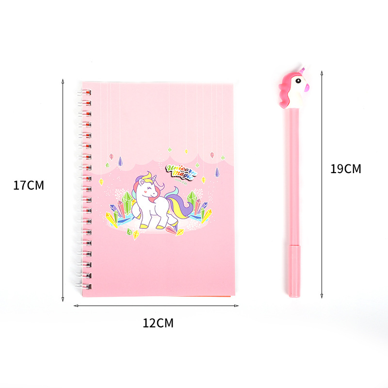 Cruz-frontera fantasía unicornio Oficina cuaderno traje mano libro libreta Premio niños Escuela Primaria estudiante libro