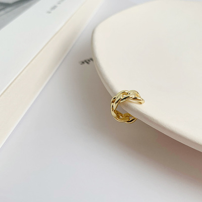 小饰品批发耳环日韩简约金属镂空麻花耳骨夹女无耳洞耳夹耳饰5056