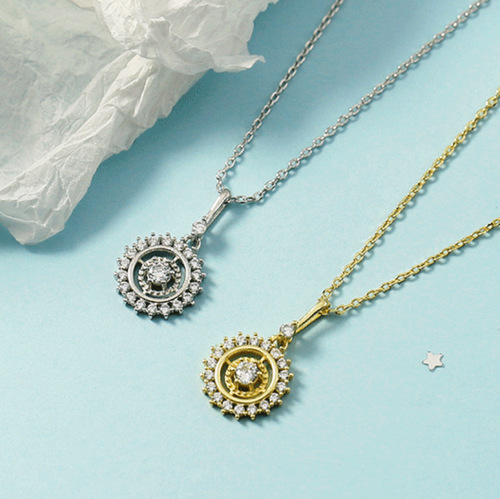 Exquisite retro ring set with diamonds and gold-plated necklace compass Japanese style light luxury Seiko high-end clavicle chain gift for women