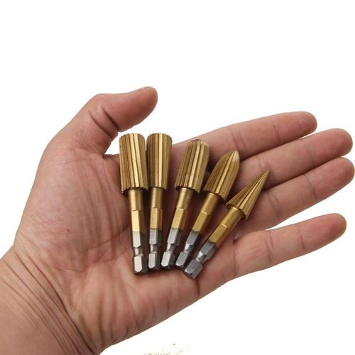 5-piece set of woodworking rotary files, sanding heads, wood carving knives, woodworking files, woodworking artifacts, sanding heads, embossing