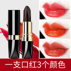 麗瞳胡蘿蔔素三色口紅滋潤啞光不易脫色美妝學生口紅廠家批發