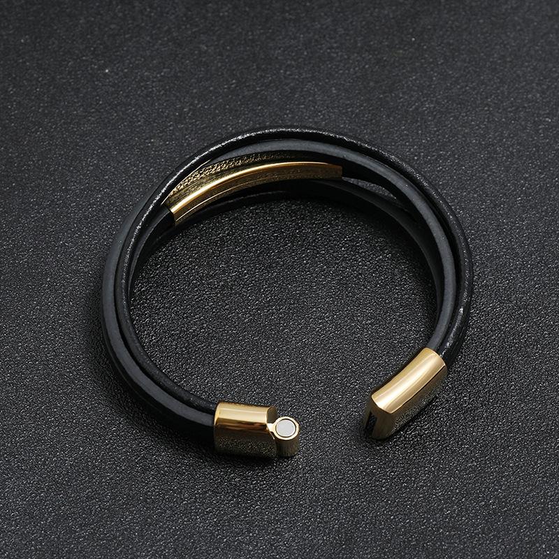 fashion trendy menu0027s all-match leather bracelet