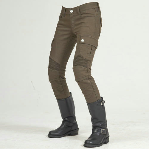 Ventas Directas de la fábrica verde del ejército Kevlar pantalones de montar Pantalones vaqueros de la motocicleta de carreras de motos Caballero femenino equipo de protección